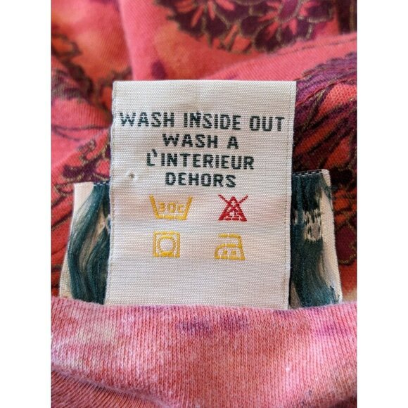 Vintage Short Sleeve Top Womens Plus 3X Rust Orange Paisley Floral Beaded Cotton - Picture 8 of 8